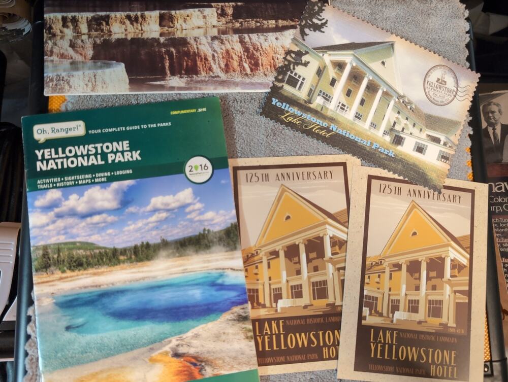 Yellowstone National Park Resource Book, Map, Postcards Hotel Lot